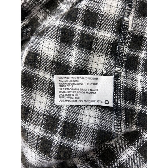 Knox Rose Women’s Open Front Asymmetrical Checkered Cardigan Top Black White XL - Picture 7 of 12